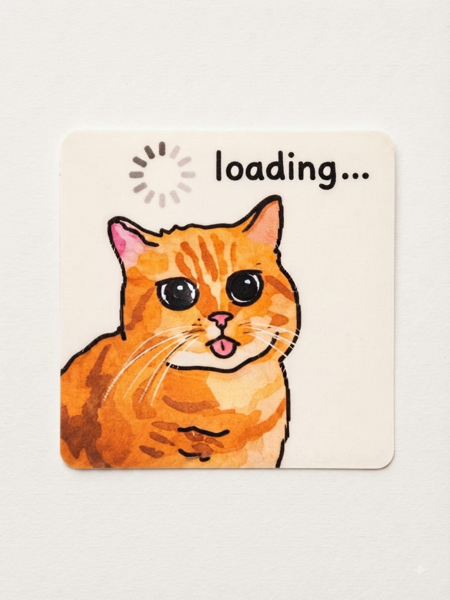 “Loading” lenticular sticker